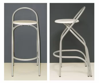 Stool white backrest