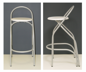 Stool white backrest